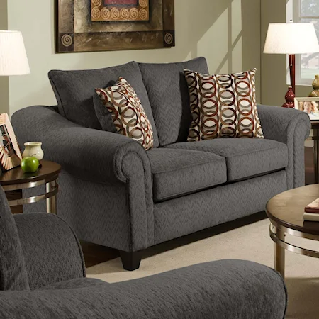 Transitional Loveseat with 2 Seat Cushions